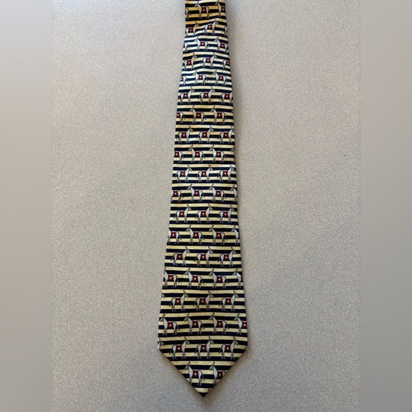 Tommy Hilfiger Democratic Donkey Stars Italian Silk Tie - Picture 5 of 8